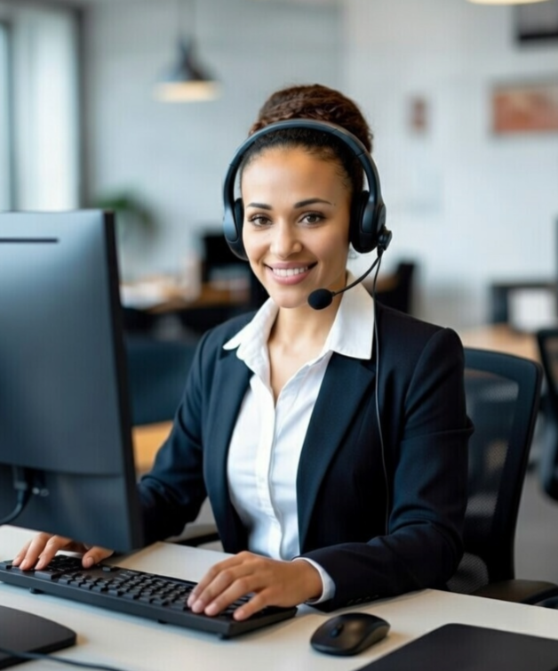 Friendly AI agent ready to help customers